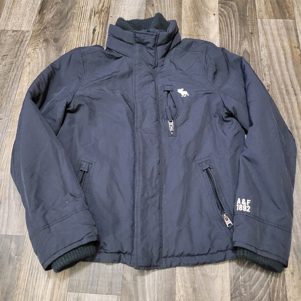Abercrombie & Fitch Jacket Size Large Navy Blue Y2K 2000s Moose Logo